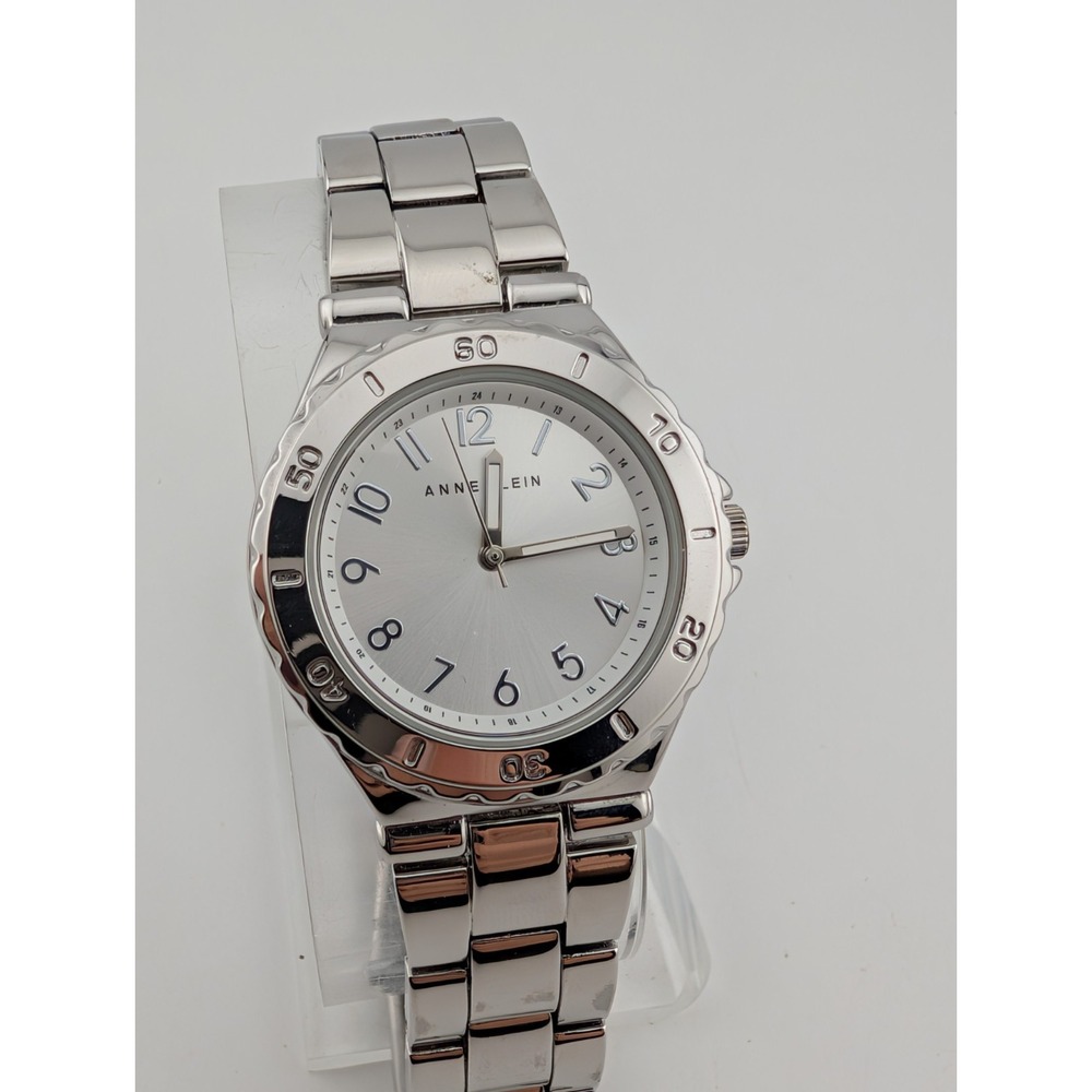 Anne Klein Women's Watch 33mm Case Silver 7" Band with Box AK/1637- New Battery